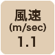 風速1.1m