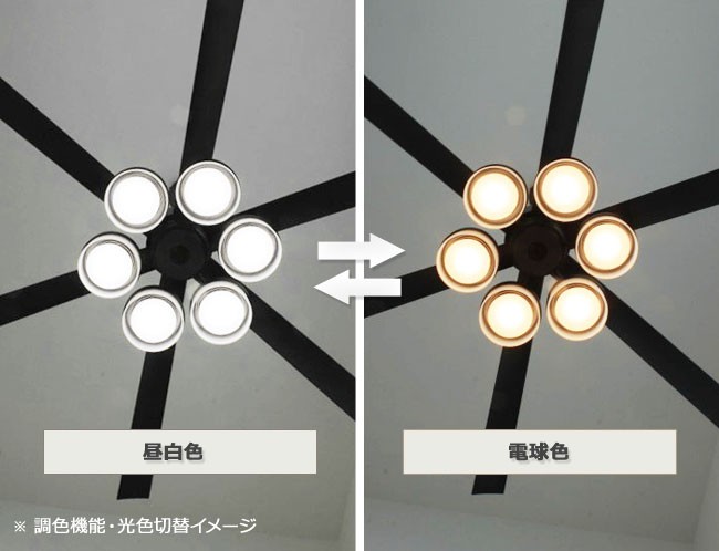 即日発送 長期保証 高演色LED [R15] LED 5灯 明るさ8畳 調光・光色切替