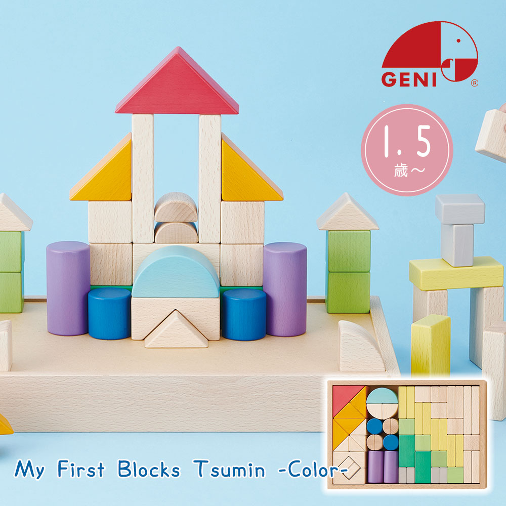 エドインター GENI My First Blocks Tsumin Color 積み木 54ピース