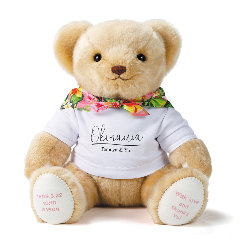 【新品未使用】テディベア人形 プレゼント贈り物 誕生日 記念日 赤ちゃん 子ども 名入れ無料 出産祝い 名入れギフト 【名前/誕生日入り