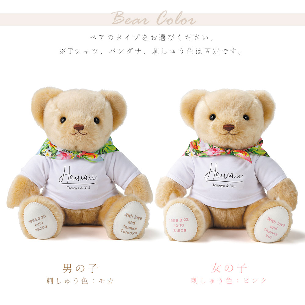 体重ベア キャメリーハワイアン（1体）ウェイトベア 足裏メッセージ