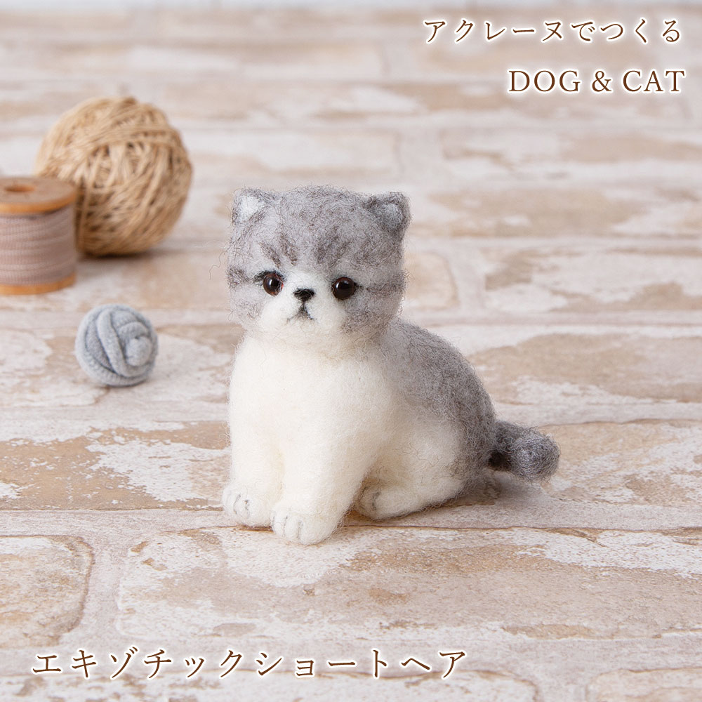 羊毛フェルト キット アクレーヌでつくる エキゾチックショートヘア 猫 