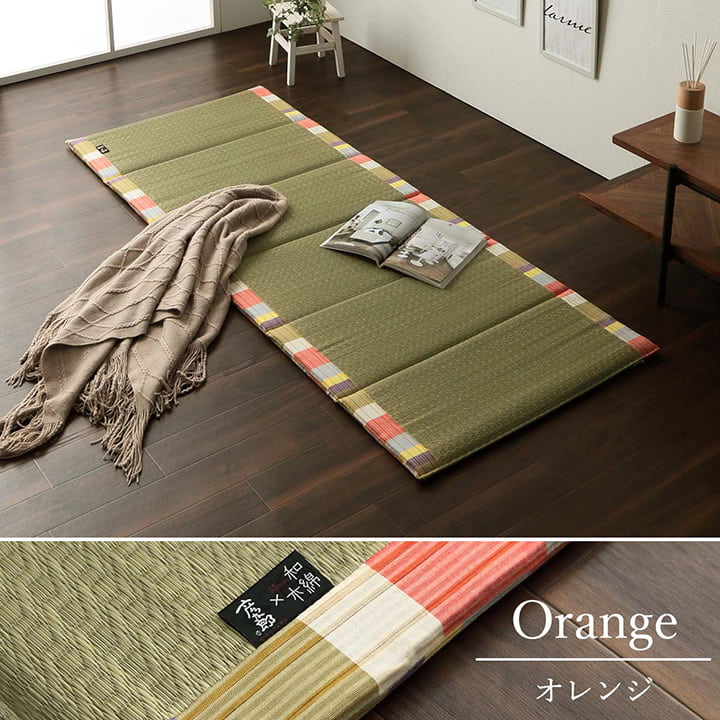 い草 い草マット 70×180cm い草マットレス 6つ折りマット ごろ寝マット 国産 日本製 コンパクト 収納 和風柄 和柄 天然素材 涼しい 柔らか 爆買 ギフト_2