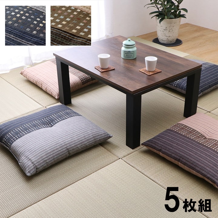 クッション 座布団 銘仙判 約55×59cm 同色5枚組 セット しじら織 国産 