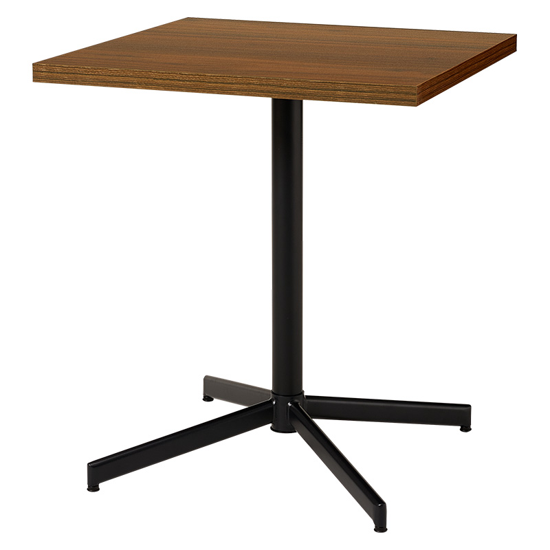 カフェテーブル 四角 高さ 70cm 1本脚 コンパクト 2人用 アジャスター
