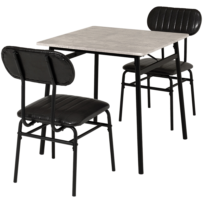 カフェテーブル チェア 3点セット 四角 高さ 70cm コンパクト 2人用