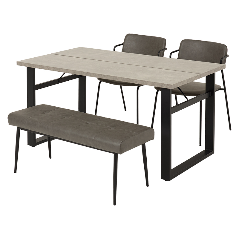ダイニングテーブルセット 4人用 幅138 四角 コンクリート調