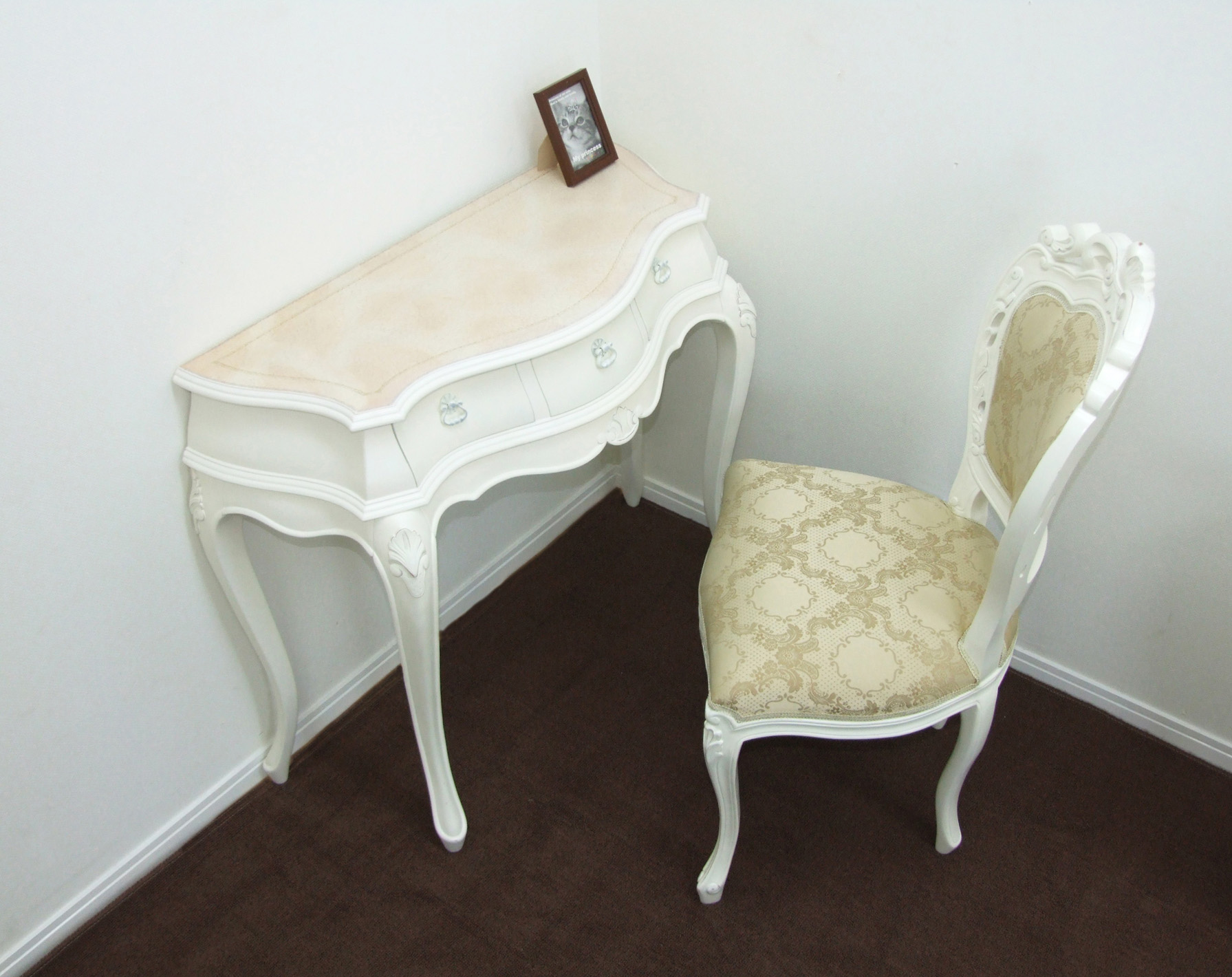 ダイニングチェア おしゃれ 白 肘なし アンティーク 完成品 木製 食卓