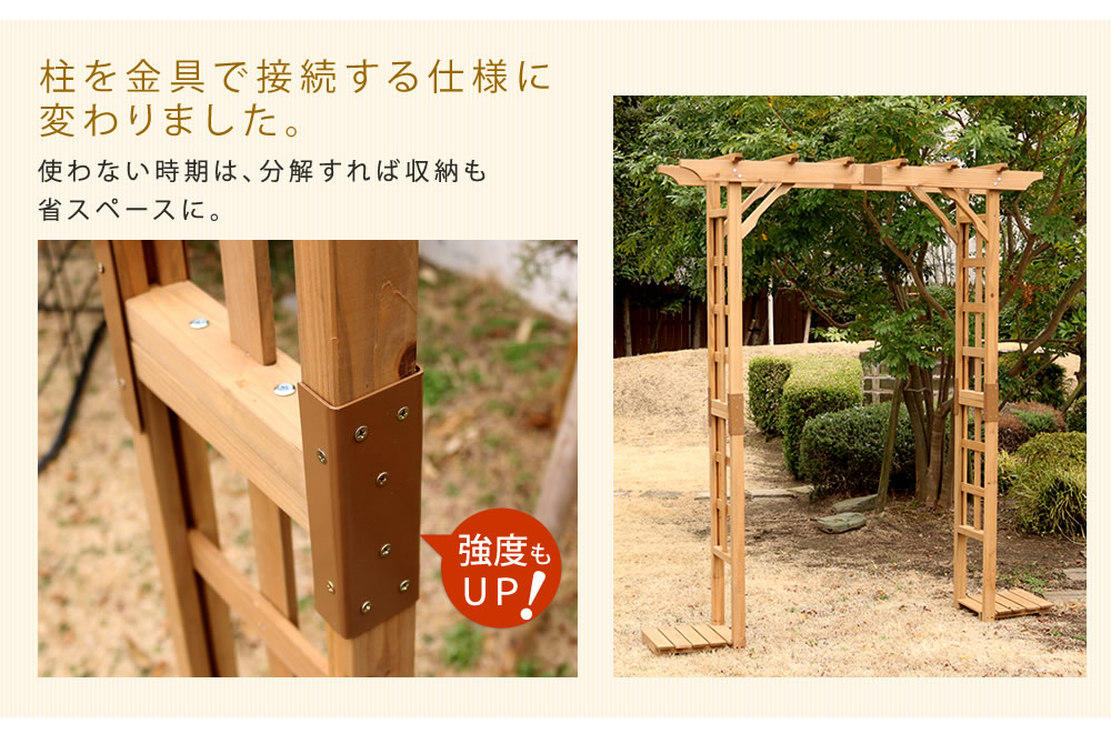 パーゴラ アーチ 木製 DIY シェード キット 天然木 幅182 高さ