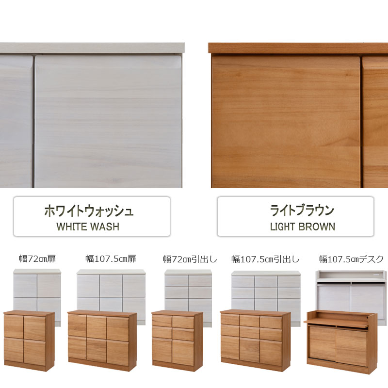 キャビネット 約 幅70 完成品 国産 日本製 扉タイプ 白 プッシュ式 扉