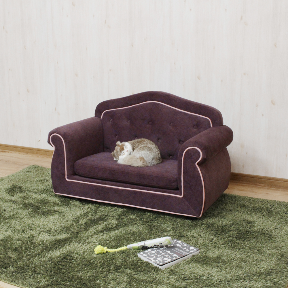 ペット用ソファ おしゃれ 北欧風 小型犬・猫用 クッション付き ペットソファー 犬 猫 用 ソファ 可愛い 撥水加工 キズがつきにくい