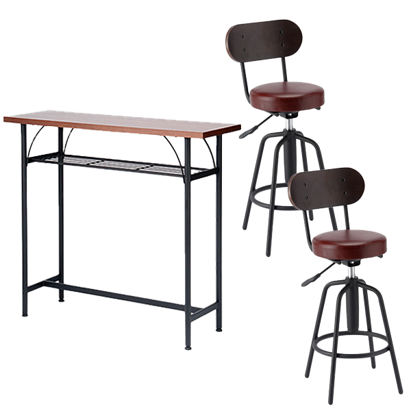 カウンターテーブル チェア 3点セット 幅100 高さ90 奥行35 カフェ 天