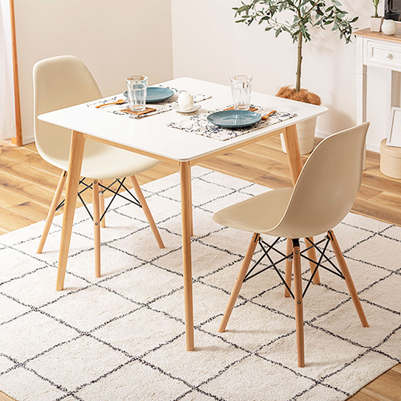 ダイニングテーブル 単品 幅80 2人用 四角 白 ホワイト テーブル のみ