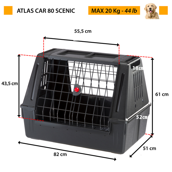 犬 ドライブ 車 載用 アトラスカー SCENIC 80 atlas CAR クレート ゲージ キャリー ペット用 イタリアferplast社製
