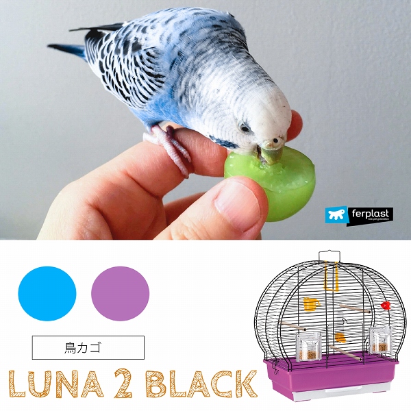 鳥かご 鳥 小鳥 用 ルナ 2 ブラック Luna 2 Black 鳥籠 ゲージ フルセット カナリア セキセイインコ イタリアferplast社製  : 52005517 : ファンタジーワールド - 通販 - Yahoo!ショッピング