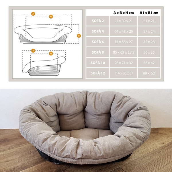 犬用ベッド シエスタDX2専用クッションカバー ソファ クッション 2 グレーベージュ イタリアferplast社製 関連画像3
