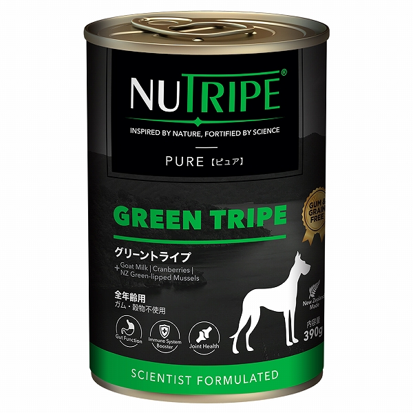 【まとめ買い12缶×390g】グリーントライプ 390g 全年齢用 犬 NUTRIPE PURE ニュートライプ ピュア | NUTRIPE | 19