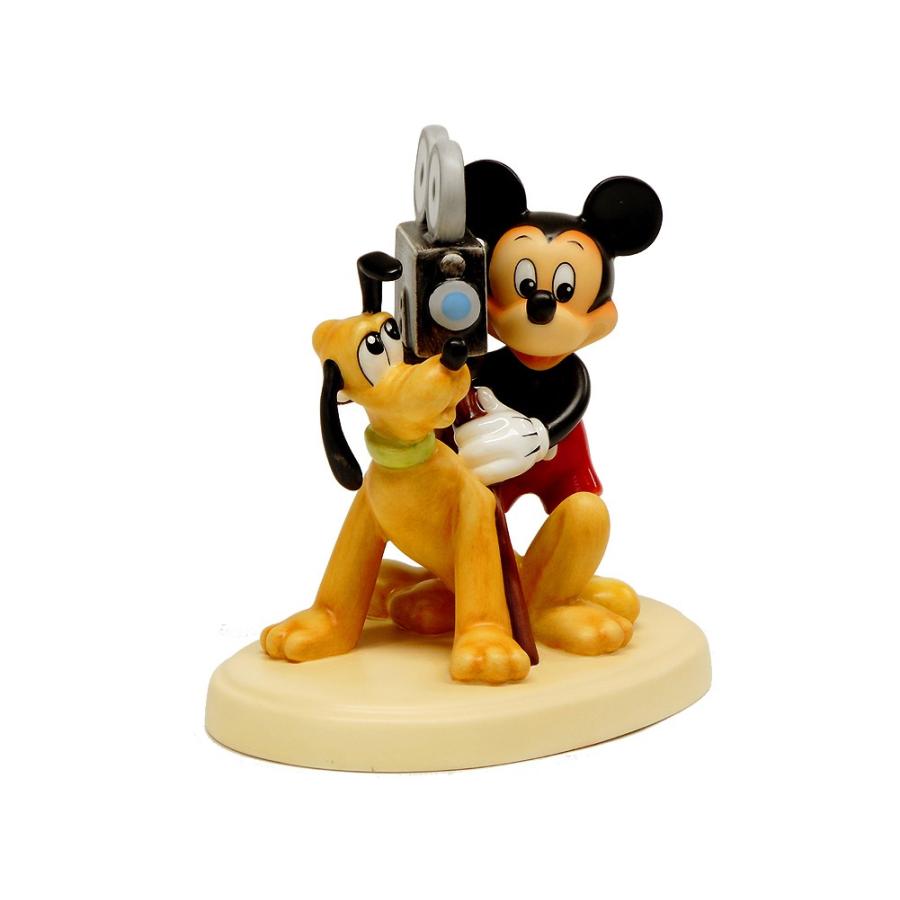 【未使用】ミッキー モデルシートフィギュアシーン限定モデル／陶器製／箱付き ゴーベル ミッキーマウスとプルート陶器フィギュアリン ディズニアナ