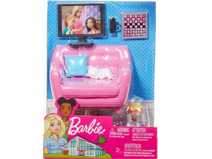 バービー リビングルーム ピンクソファー 家具 プレイセット Barbie