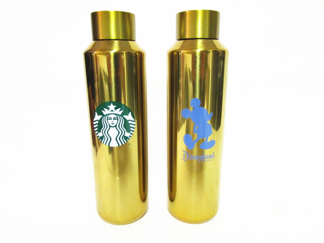 スターバックス コーヒー ディズニーランド ミッキー ゴールド ドリンクボトル タンブラー 水筒 スタバ Starbucks Disneyland Gold Tumbler Drink Bottle｜far-out