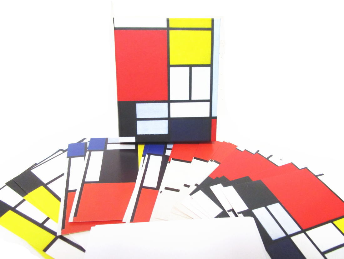 モンドリアン グリーティング メッセージカード 20枚セット アートボックス入り ノートカード  Piet Mondrian Art Greeting Cards Notecards set｜far-out