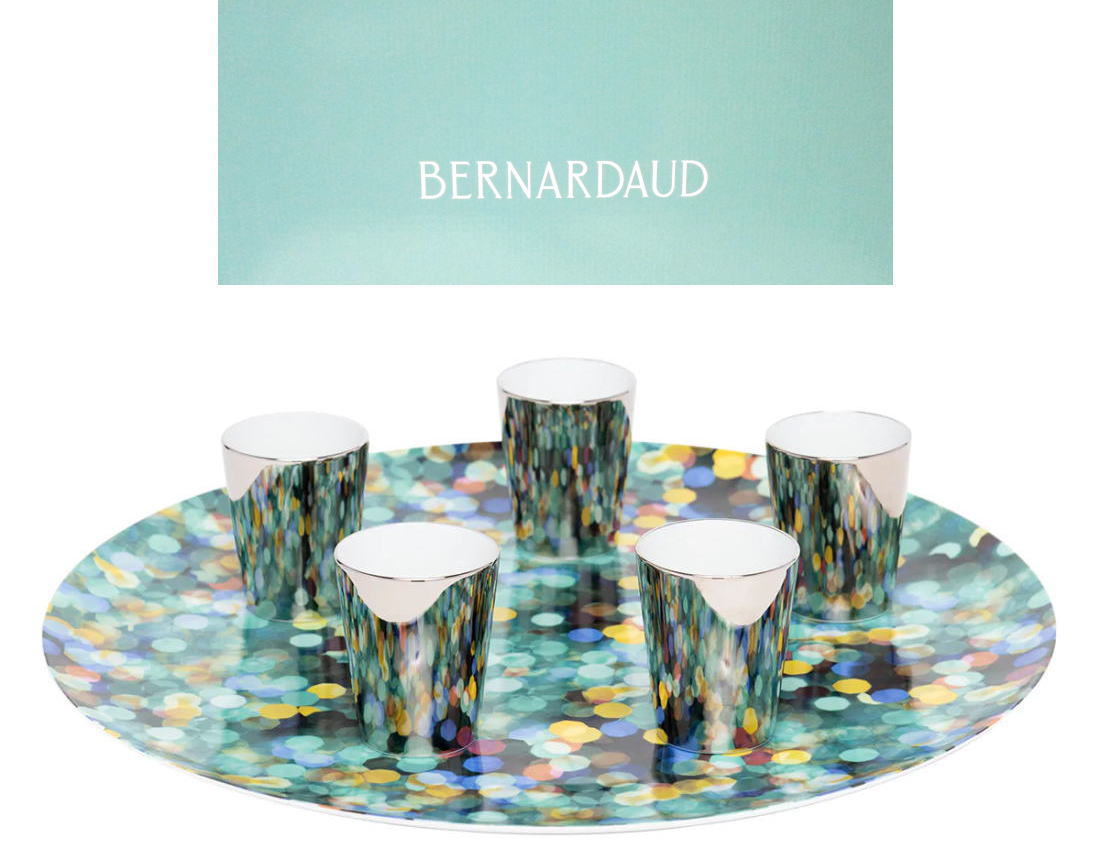 草間彌生 アート ラージプレート＆カープセット インフィニティ・ミラールーム フランス Bernardaud Yayoi Kusama Infinity Platter & Cup The Broad｜far-out