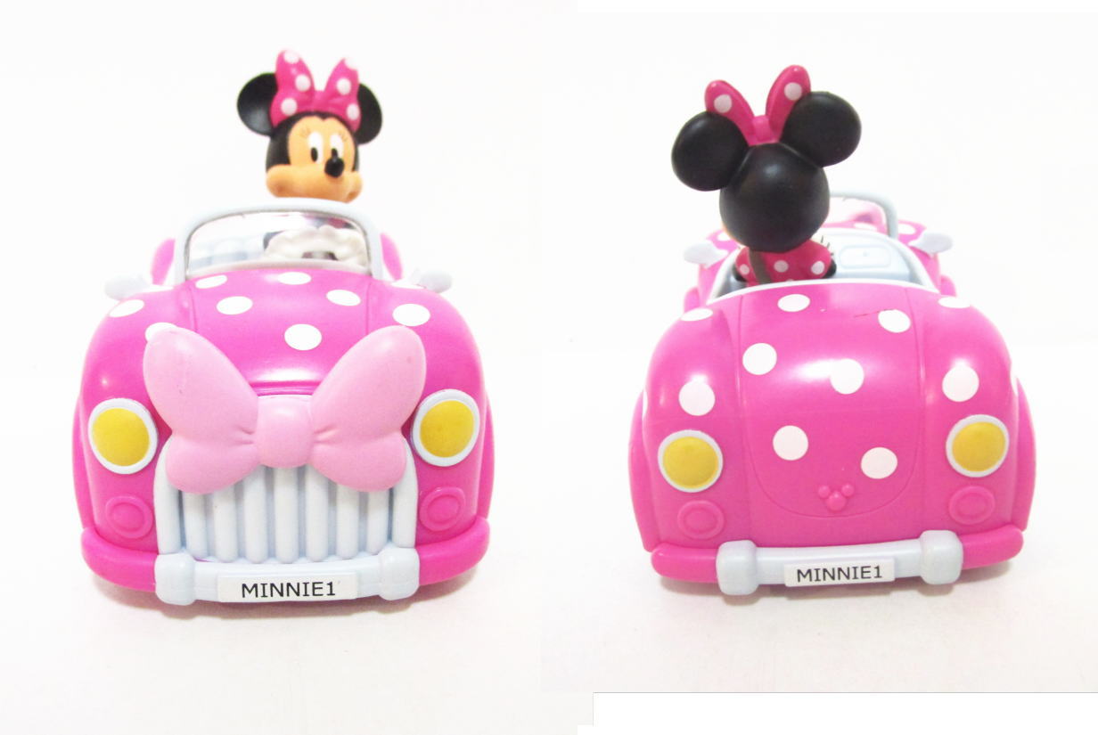 ミニー ポルカドット 水玉 ピンク プルバックカー フィギュア