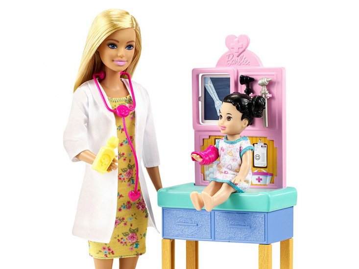 バービー 小児科医 プレイセット 女の子のフィギュア付き ドール