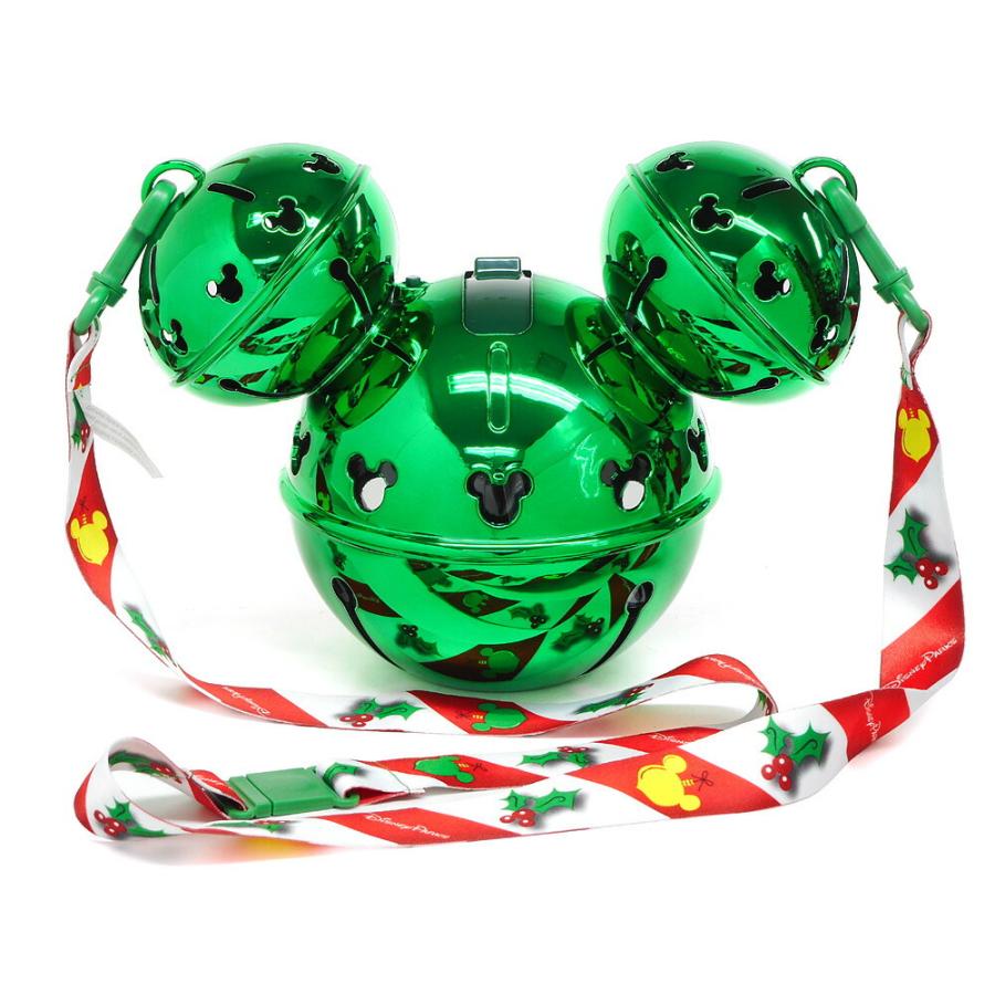 ミッキーアイコン クリスマスベル型 ドリンクカップ ボトル グリーン