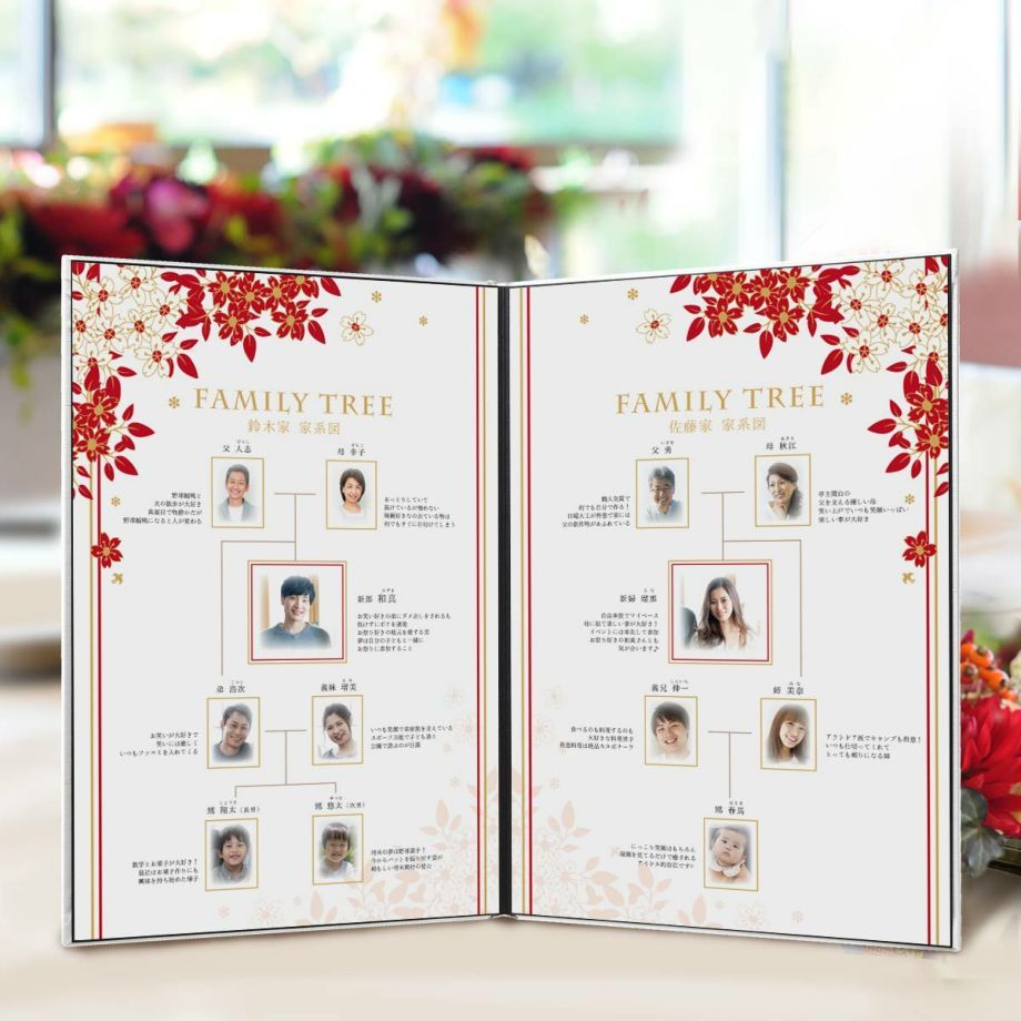 結婚式 顔合わせ会 / 家系図 ファミリーツリーブック「春日