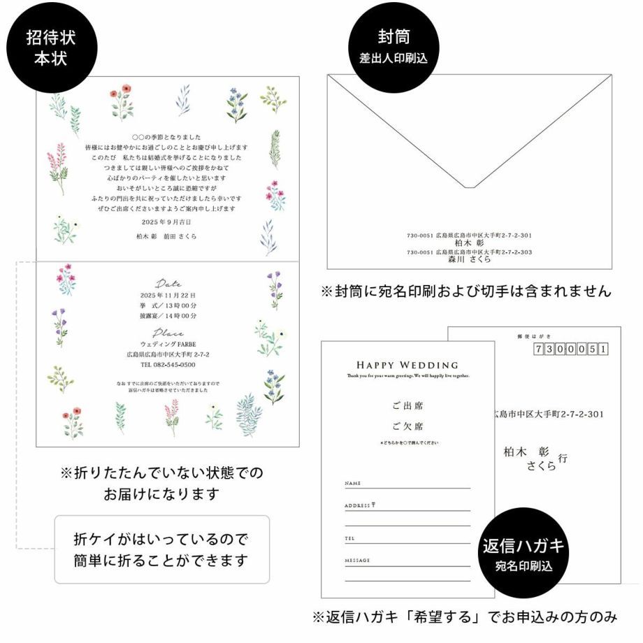 入力・印刷まで全部おまかせの少人数婚家族婚用招待状
