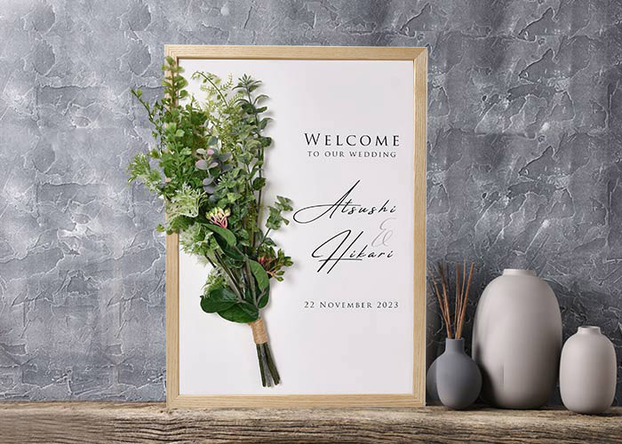 結婚式 ウェルカムボード / お花アレンジウェルカムボード「スワッグ