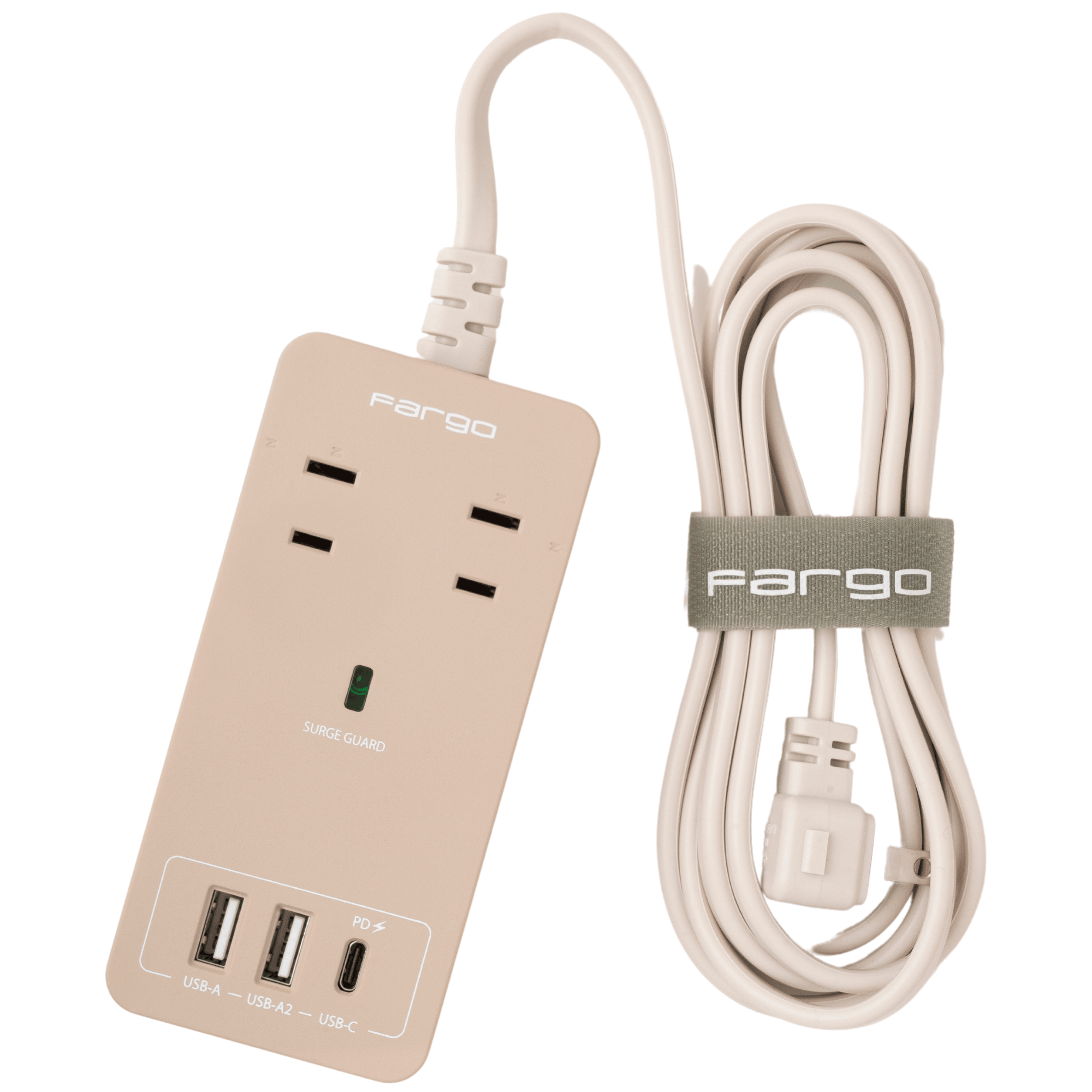 電源タップ おしゃれ AC4口 USB3口 Type-C Type-A コード長1.8m 雷