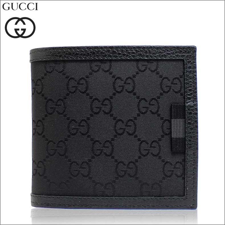 グッチ GUCCI 財布 二つ折り財布 メンズ GGナイロン ブラック 150413 