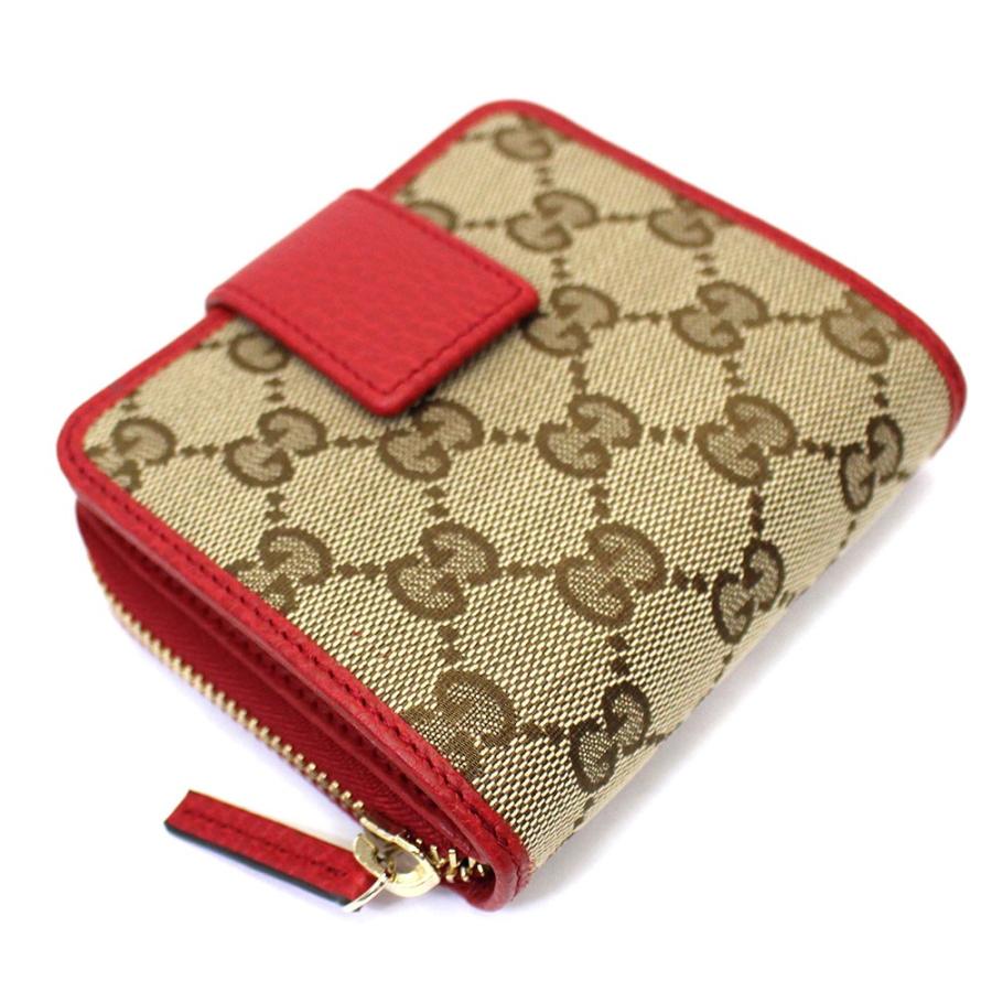 グッチ GUCCI 財布 二つ折り 折財布 折り財布 レディース GG柄 アウトレット GGキャンバス レッド 346056 ブランド 449396