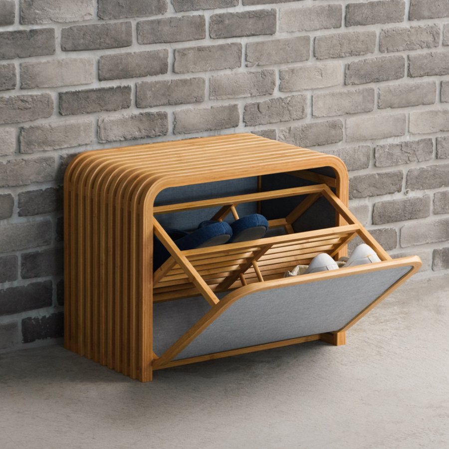 グディ GUDEE 収納ベンチ 収納ボックス 玄関 ベンチ スツール 木製 竹