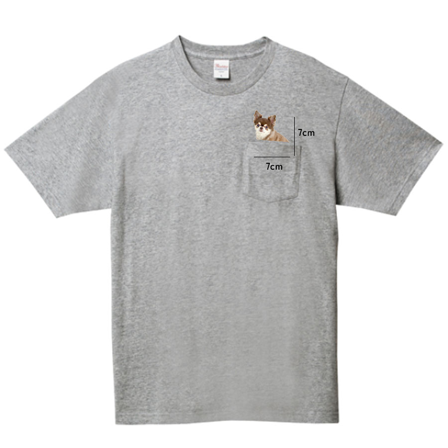 ペットプリントラボ オリジナル Tシャツ シャツ 胸ポケット ペット オーダーメイド 犬 猫 ネコ ...