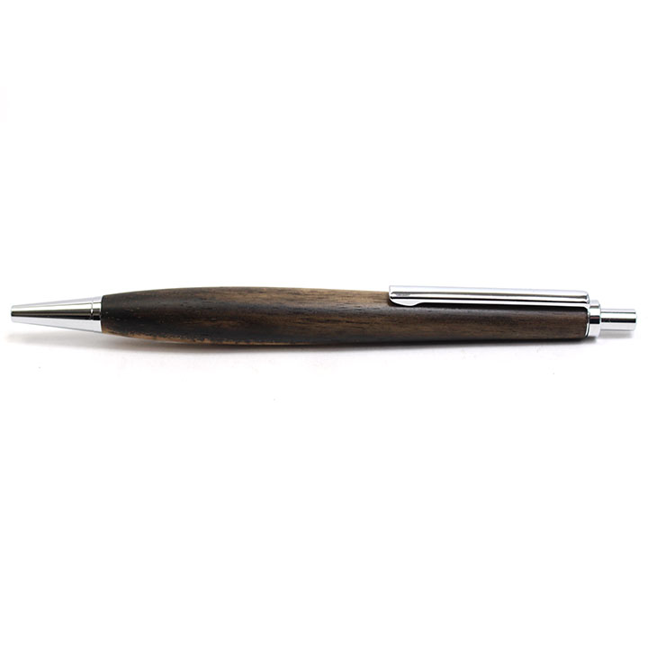 ボールペン 名入れ 木製 油性 0.7mm 黒 高級 日本製 ノック式 稀少木