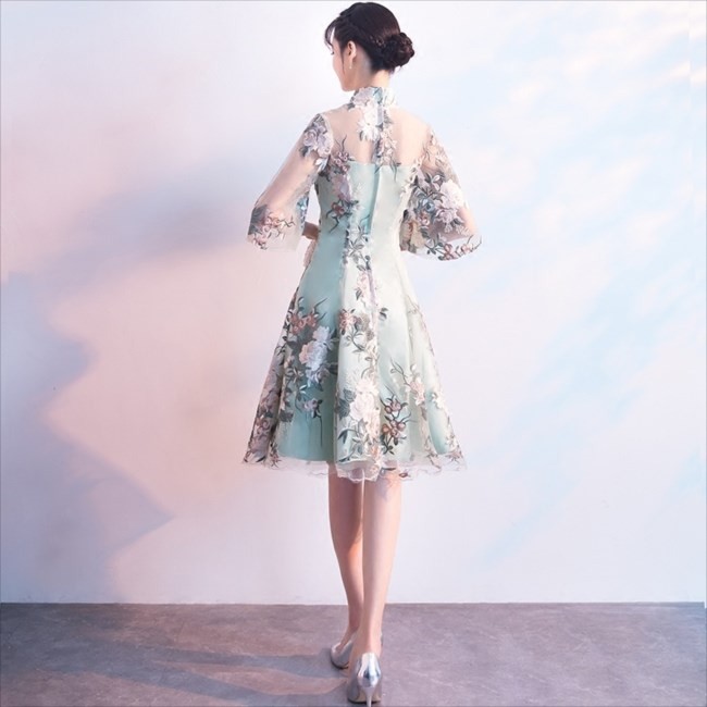 品切れ パーティードレス 10代 代 30代40代 ワンピース おしゃれ フォーマル グリーン チャイナ ミニ カラードレス 結婚式 成人式 セクシー レディース キャバ 春夏 売り出し廉価 Ssl Daikyogo Or Jp
