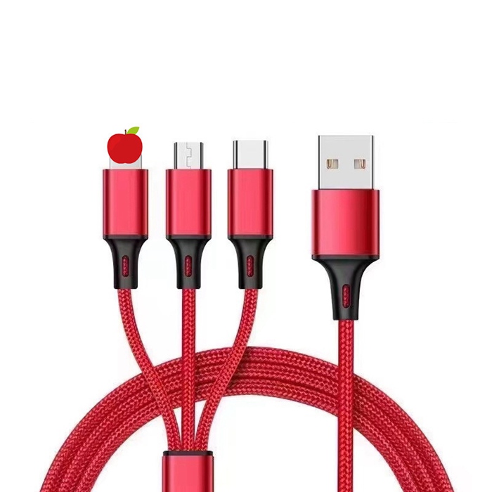 3in1 充電ケーブル usb Android iPhone Type-C ケーブル 3つのコネクター 充電コード 急速充電 同時充電可 在宅勤務 タイプC｜fashionhime｜02