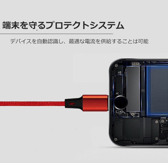 3in1 充電ケーブル usb Android iPhone Type-C ケーブル 3つのコネクター 充電コード 急速充電 同時充電可 在宅勤務 タイプC｜fashionhime｜07