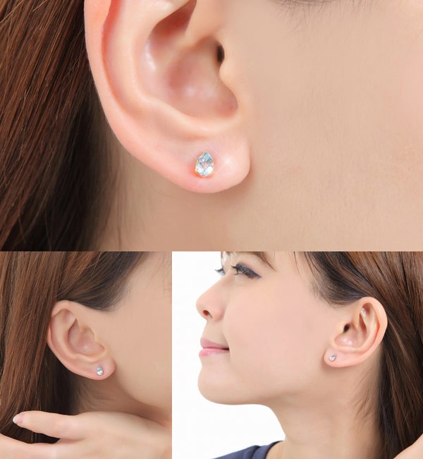 スカイ ブルートパーズ ピアス K18YG 18k 18金 イエロー