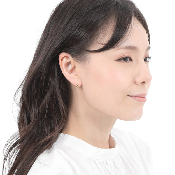ドロップ ピアス K18YG 18k 18金 イエロー ゴールド 雫 露