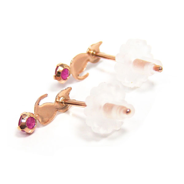 michiru◆ルビーピアス✧14kgf 黒猫とルビーのピアス〈A〉〜14kgf〜 | Ketti