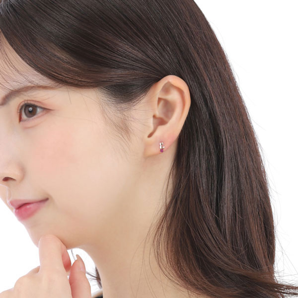 michiru◆ルビーピアス✧14kgf 黒猫とルビーのピアス〈A〉〜14kgf〜 | Ketti