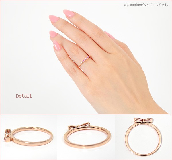 楽天市場】K18 リング ルビー リング かわいい リボン 18金
