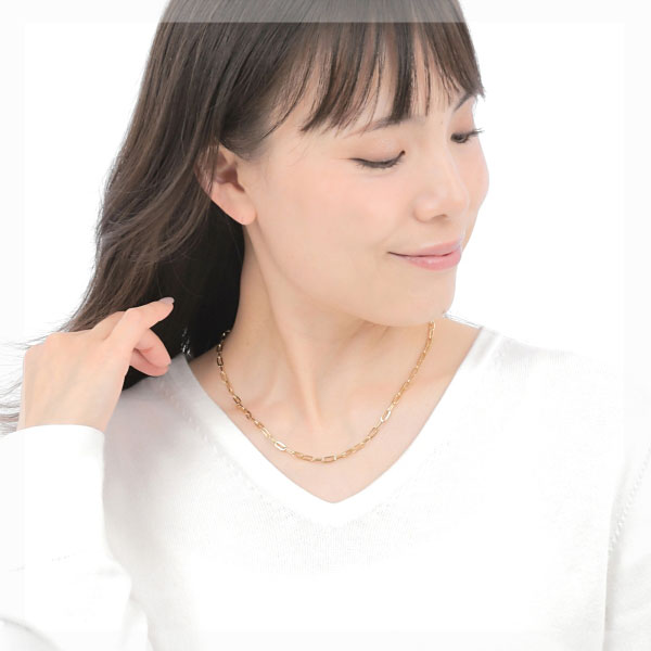 女性に人気！ 日本製】 18金 ペーパークリップ ゴールド イエロー 18k K18 アクセサリー