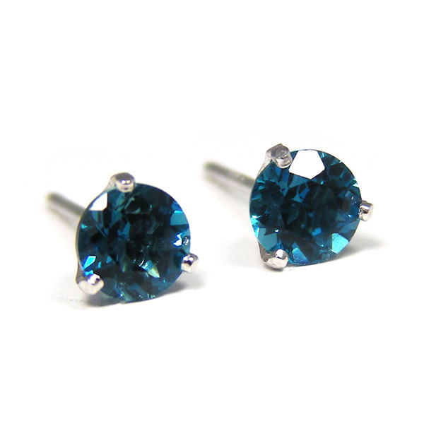 高価値 ピアス ブルートパーズ ロンドン Pt900 シンプル 4mm プラチナ アクセサリー