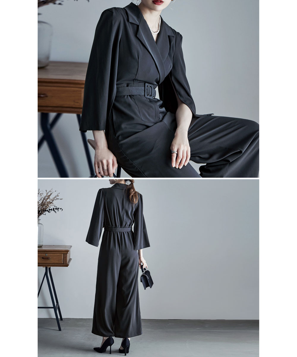 etoll エトル スリットスリーブオールインワンパンツドレス[品番：FT000008540]｜Fashion  Letter（ファッションレター）のレディースファッション通販｜SHOPLIST（ショップリスト）
