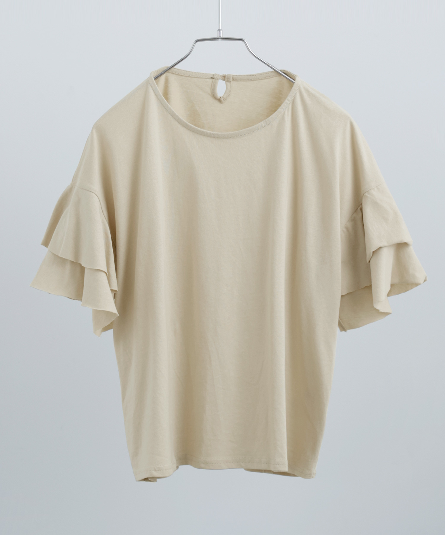 Fashion Letter 大きいサイズ ダブルフリルスリーブ Tシャツ